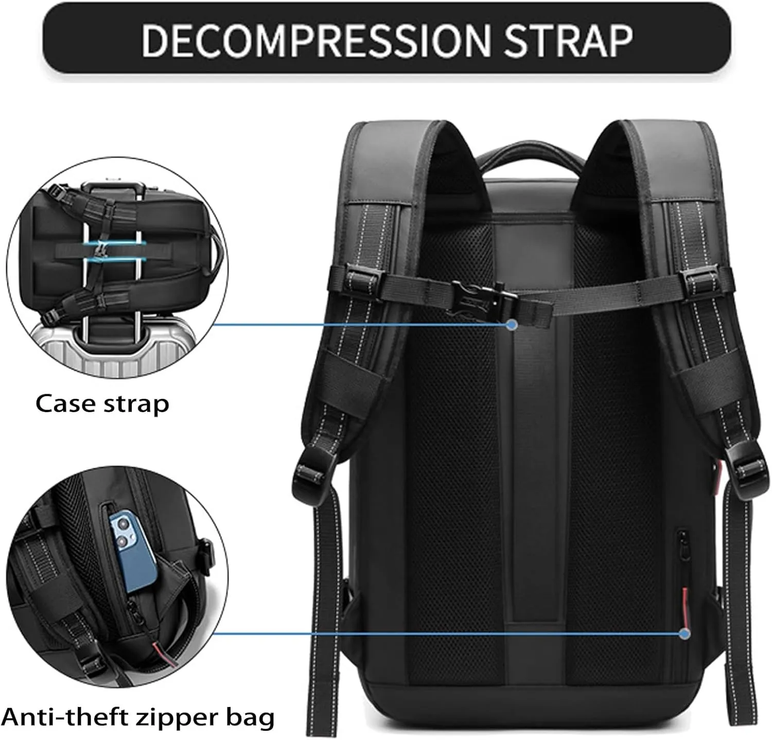 Veloutte Travel Backpack, 60l Vacpack Backpack with Vacuum, Multifunctional Waterproof Expandable Anti-Theft Pack (Blue-2.0 With Air Pump)