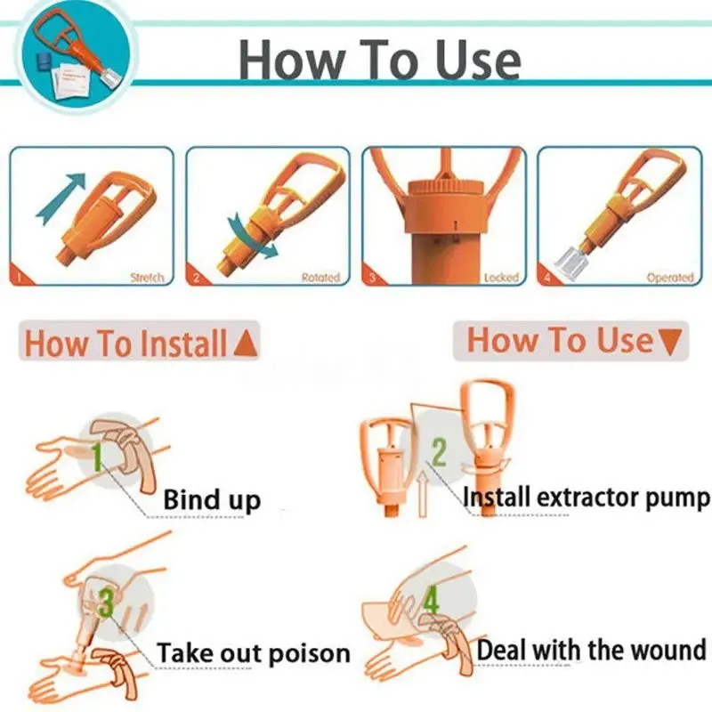 Venom Extractor Pump - First Aid Safety Kit for Emergency Snake Bites