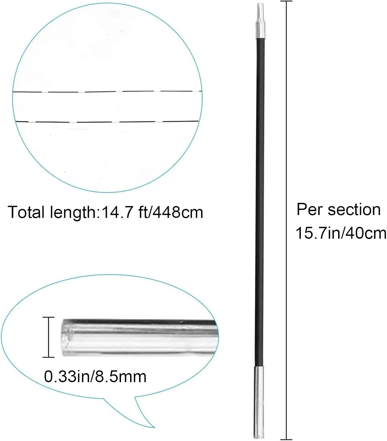 Venustas Beach Tent Poles Replacement Accessories, Multifunction Tent Poles for 3/4-5/6-7 Person Beach Tent 2 Pack