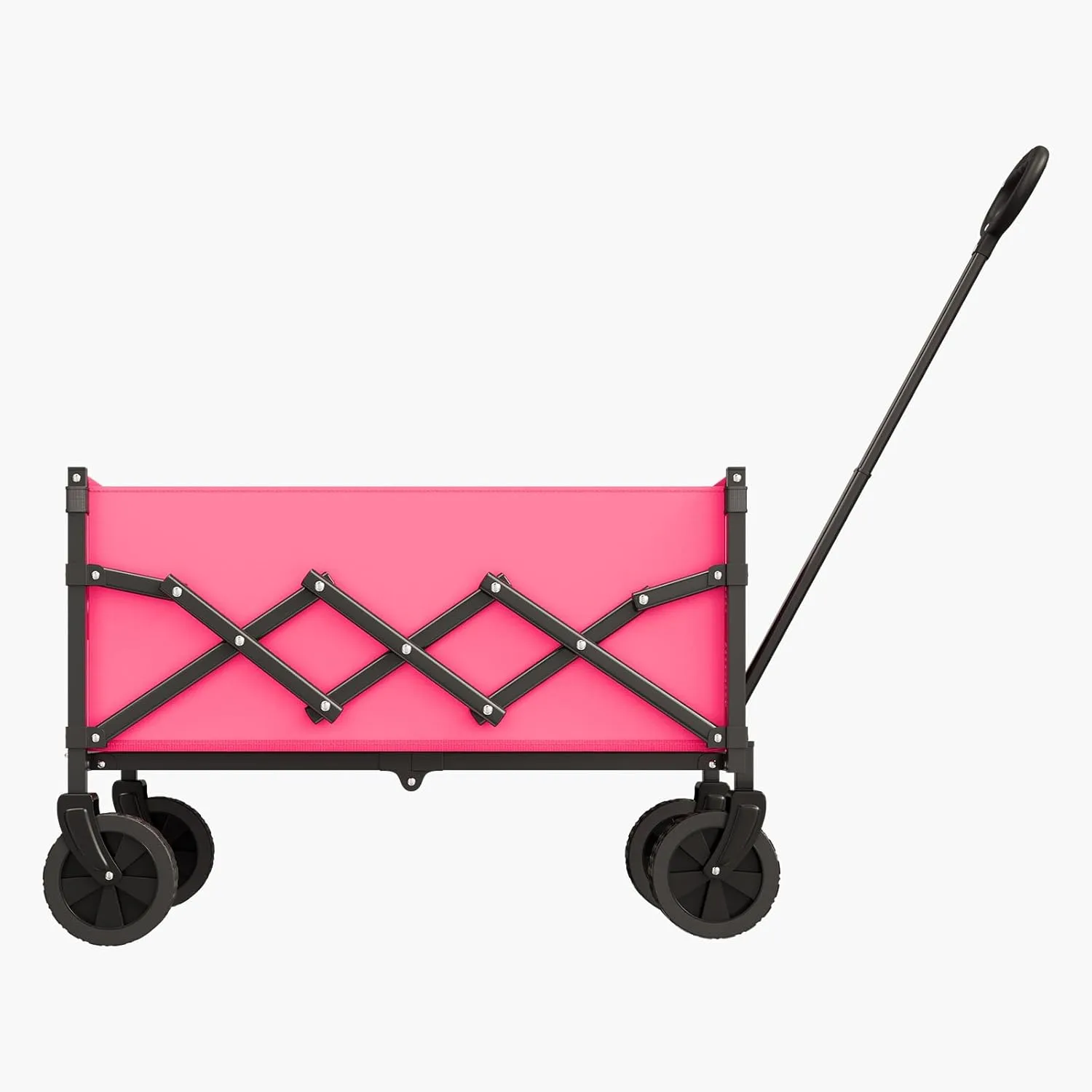 VEVOR Collapsible Wagon Cart with Wheels Foldable, 120L 225LBS Heavy Duty Folding Wagon, Portable Utility Grocery Cart for Groceries Camping Sports Shopping Garden with Adjustable Handle