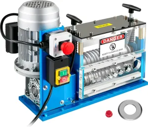 VEVOR Electric Wire Stripping Machine, 370W 0.06" - 1.5" Automatic Motorized Cable Stripper w/ 75 Feet/Minute Speed, 11 Channels 10 Blades Strip Machinery, Scrap Handling Tool for Recycling Copper