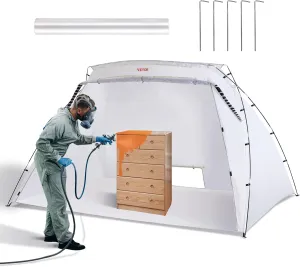 VEVOR Portable Paint Booth,10x7x6ft Larger Spray Paint Tent with Built-in Floor & Mesh Screen & Windproof Hooks, Painting Tent Station for Furniture DIY Hobby Tool, Spray Paint Shelter,Extra Large