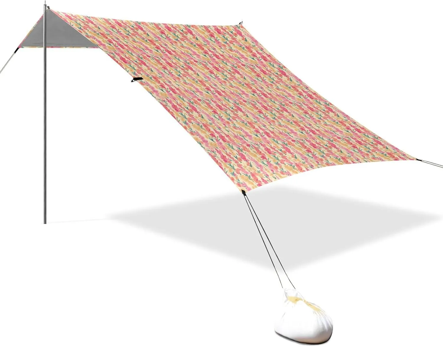 Vibrant Gladiolus Flowers Beach Tent UPF50  Easy Setup Portable Sunshade with Sand Pockets for Backyard and Camping