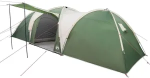 vidaXL Dome Family Tent 8-Person Green 185T Polyester - Waterproof Dome Tent for Camping with E-Port & Divided Curtains - 280.3" x 106.3" x 78.7"