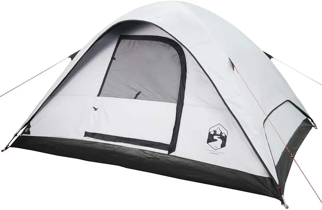 vidaXL Family Tent Dome 6-Person White Blackout Fabric Waterproof