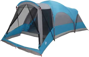 vidaXL Family Tent Tunnel - 8-Person Camping Shelter, Blue Waterproof Polyester, 220.5 x 78.7 x 82.7 Inches - Outdoor Adventure Tunnel Tent