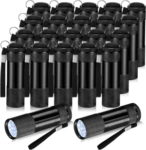 VIHOSE 20 Pcs Mini Flashlights Bulk, Bright Aluminum Handheld Flash Light with Lanyard Small LED Flashlights for Night Reading Emergency Hurricane Camping Hiking, Batteries Not Included(Black)
