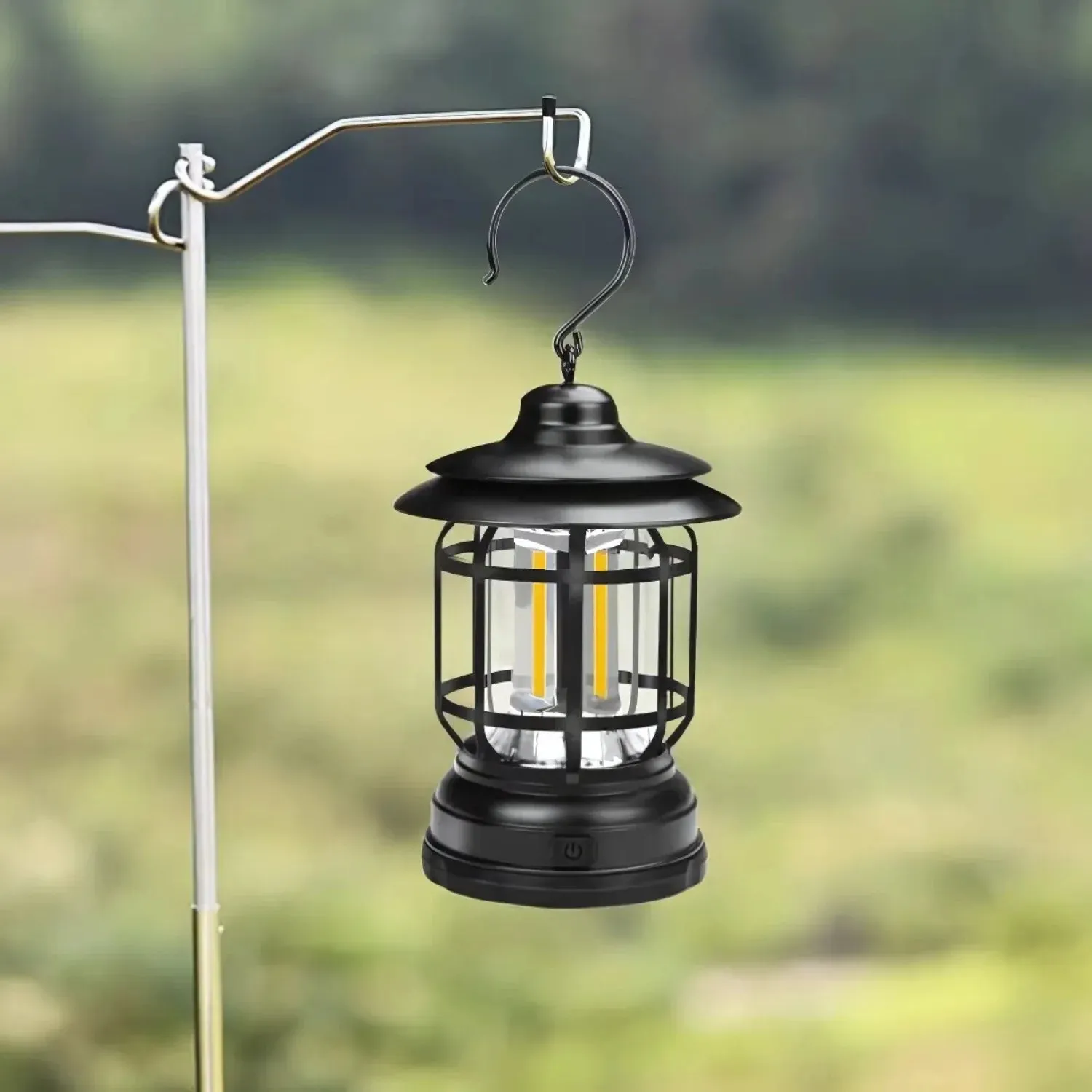 Vintage Camping Lantern with USB and Magnetic Base