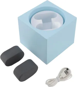 Vomeko Double Automatic Watch Winder, with Silent Motor,USB Battery,Powered 2 Speeds Adjustable O peration Smart Watch Winder with LED Light (Light Blue)