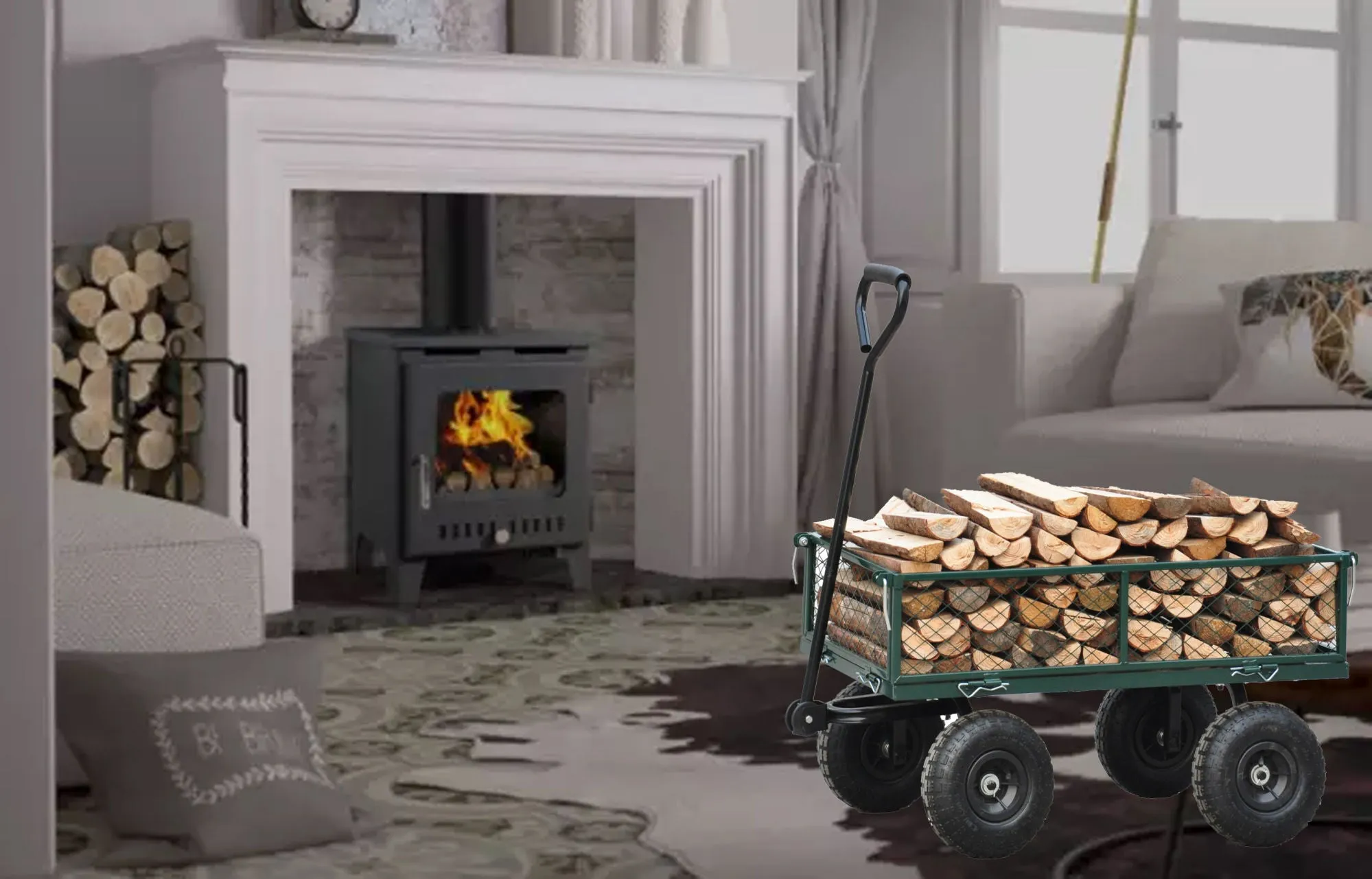 Wagon Cart Garden cart trucks make it easier to transport firewood