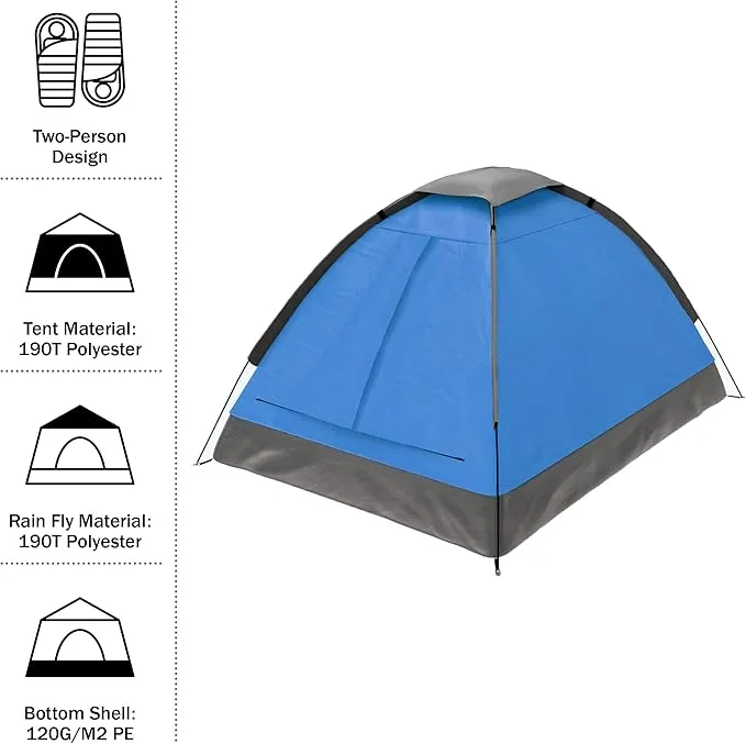 Wakeman Tents Wakeman Outdoors Camping Tent with Rain Fly and Carrying Bag