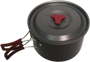 Walbest Outdoor Camping Pot,3L Hiking Hiking Backpack Picnic Cookware Pot, Outdoor Alloy Light and Compact Camping Cook Cooking Pot- Black