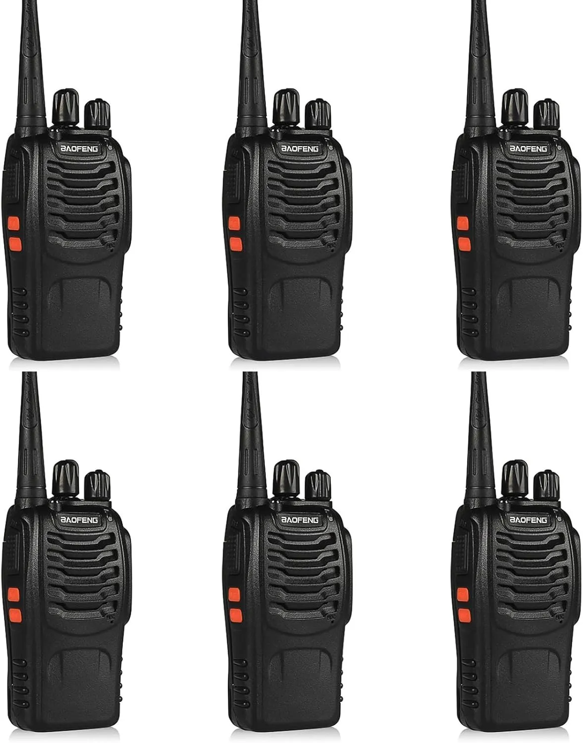 Walkie Talkies for Adults Long Range Baofeng BF-888S Professional Handheld 16 Channel Two Way Radio with Earpieces, Rechargeable Battery, Flashlight, Walky Talky for Family Hiking Skiing(6 Pack)