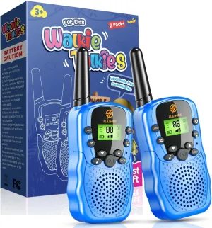 Walkie Talkies for Kids 2 Pack: Long Range Kids Blue Walkie Talkies Boys Birthday Gifts Outdoor Toys for 3 4 5 6 7 8 9 Year Old Boy Kid Gift Toy Age 3-12 Camping Hiking