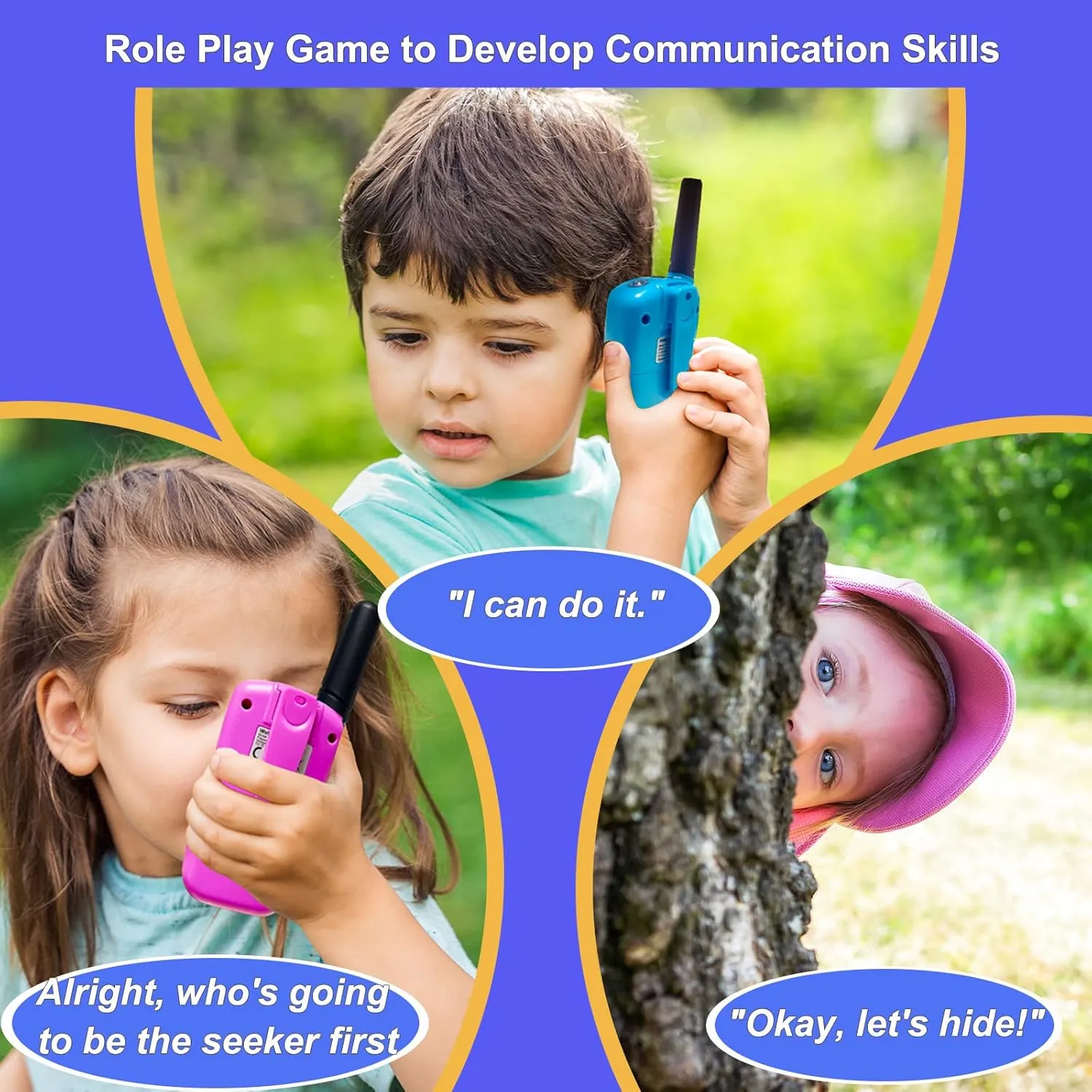 Walkie Talkies for Kids, Walkie Talkie Toys for Girls Boys, Outdoor Toys for Ages 4-8-12, Built-in Flashlight, 22 Channels, Birthday Gifts for 3 4 5 6 7 8 9 10 Year Old Girl Boys