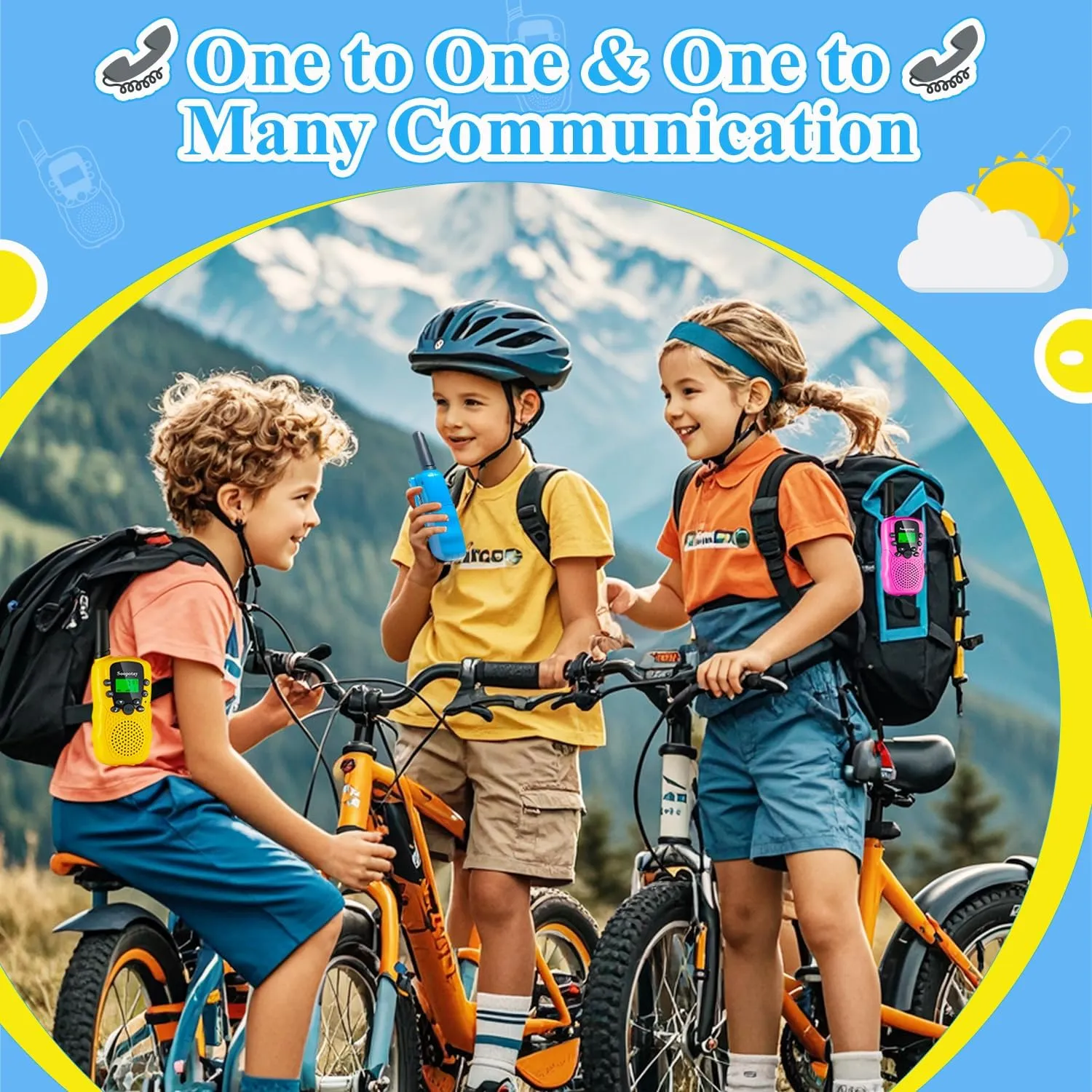Walkie Talkies for Kids, Walkie Talkie Toys for Girls Boys, Outdoor Toys for Ages 4-8-12, Built-in Flashlight, 22 Channels, Birthday Gifts for 3 4 5 6 7 8 9 10 Year Old Girl Boys