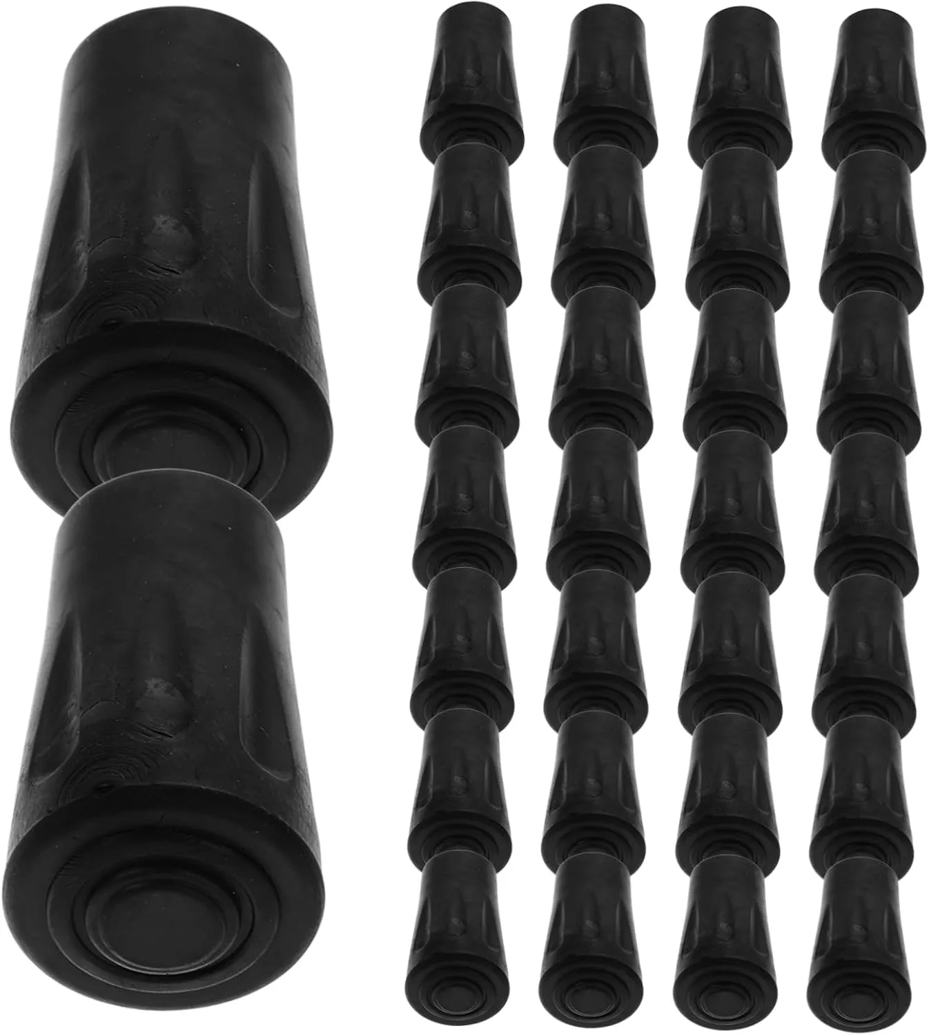 Walking Pole Replacement Tips 50pcs Trekking Poles Tips Covers Durable Rubber for Hiking Skiing Anti-Slip Shock Absorbing