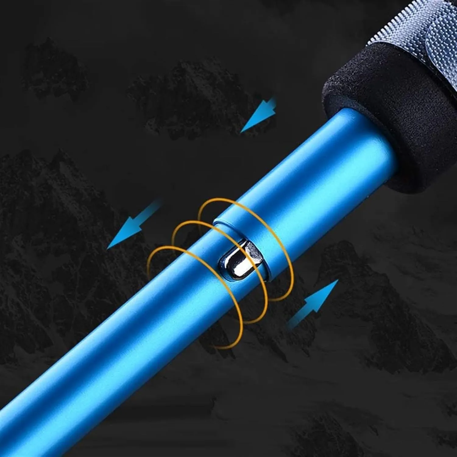 Walking Stick Hiking Poles 2-pc Pack Trekking Poles Adjustable Length Walking Sticks Ultralightwith for Camping Mountaining Hiking Gear Trekking Poles
