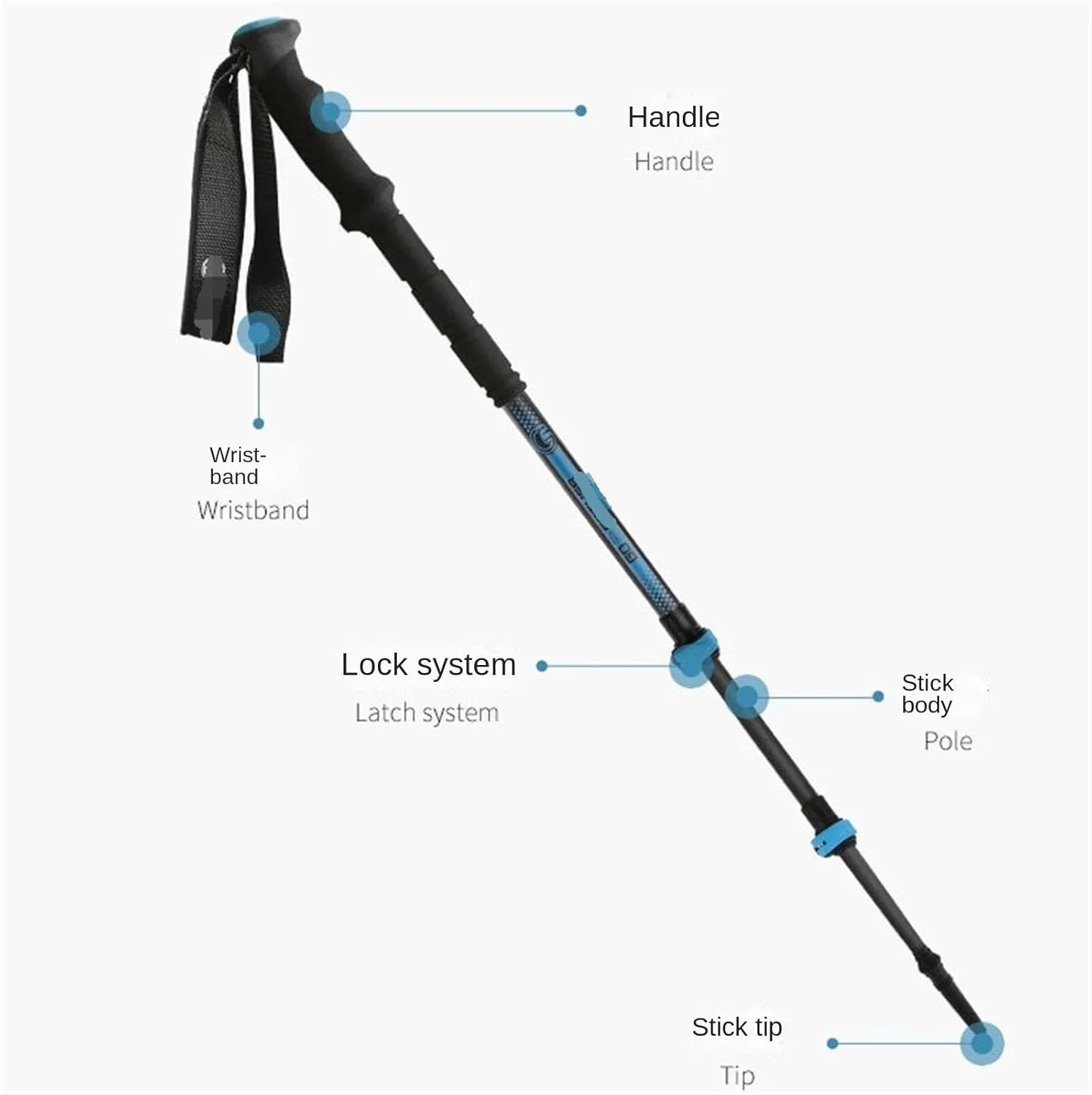 Walking Stick Hiking Poles Aluminum Alloy Trekking Poles Lightweight Strong Hiking Pole for Camping Mountaining Hiking Gear Trekking Poles