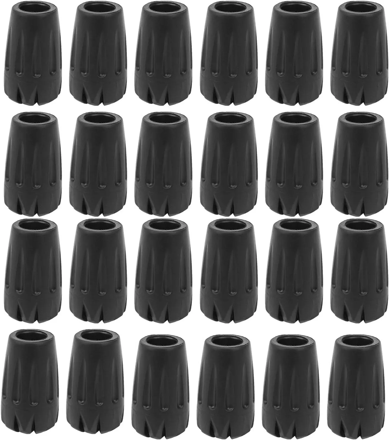 Walking Stick Tips, 24PCS Trekking Pole Tips Replacement Protectors, Increase Traction Replacement Rubber Tips Set for Trekking Pole Walking Hiking Sticks Tips