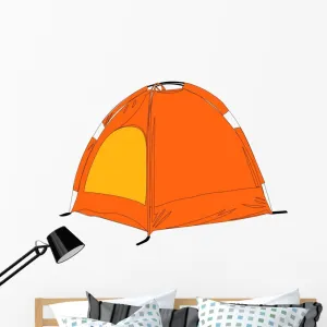 Wallmonkeys FOT-7853286-48 WM346578 Camping Tent Peel and Stick Wall Decals, 48" W x 34" H-Extra Large