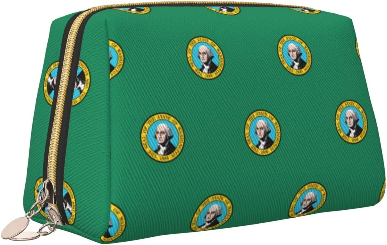 Washington Flag Toiletry Travel Bag, Portable Cosmetic Organizer For Women, On-The-Go