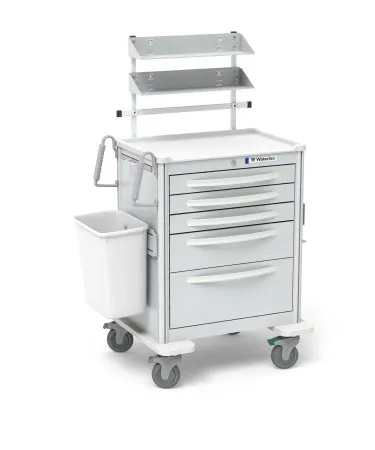 Waterloo Industries - Suture Cart Aluminum 24.5 X 29 X 39 Inch Light Gray 16.5 X 22 Inch, Drawer Height: Three 3 Inch Drawer, One 6 Inch Drawer, One 9 Inch Drawer - UMGKA-33369-LTG