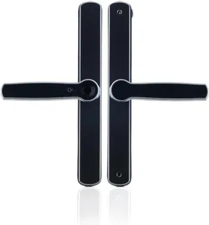 Waterproof Aluminum Glass Door Lock Fingerprint Smart Door Lock European Mortise Electronic Door Lock for Home Hotel Apartment (Size : Left Inside) ()