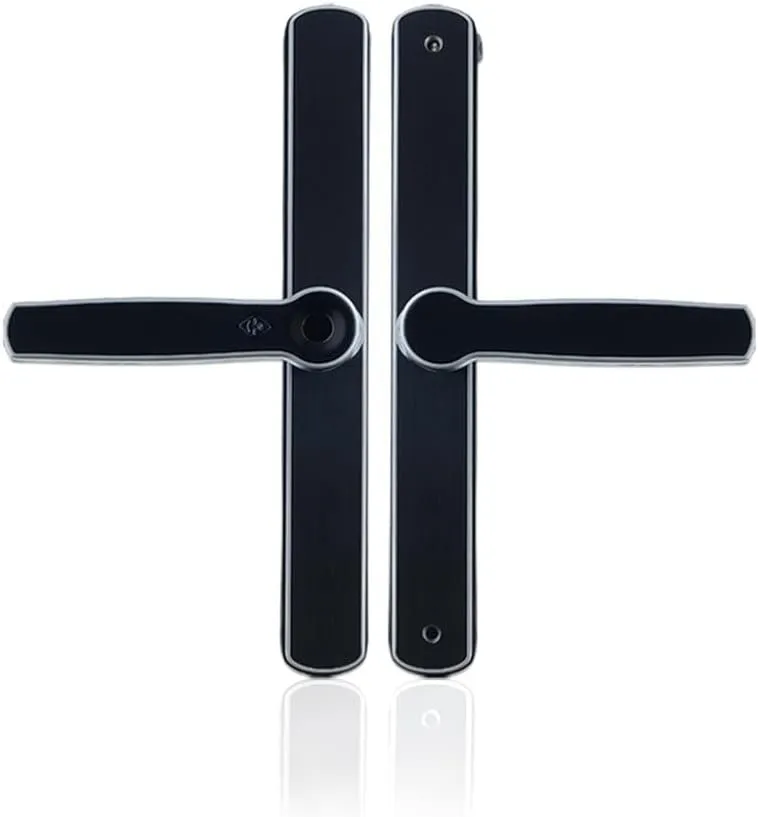 Waterproof Aluminum Glass Door Lock Fingerprint Smart Door Lock European Mortise Electronic Door Lock for Home Hotel Apartment (Size : Left Inside) ()