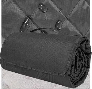 Waterproof Car Blanket with Anti-static Fleece - Windproof Triple-Layer Warm & Comfy, Machine Washable for Road Trips, Camping, Emergency Car Use, Pets & Outdoor Adventures - 80x60 Inch (Black)