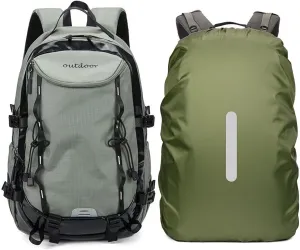 Waterproof Hiking Backpack - Outdoor Sport Daypack with Rain Cover (Grey,40L)