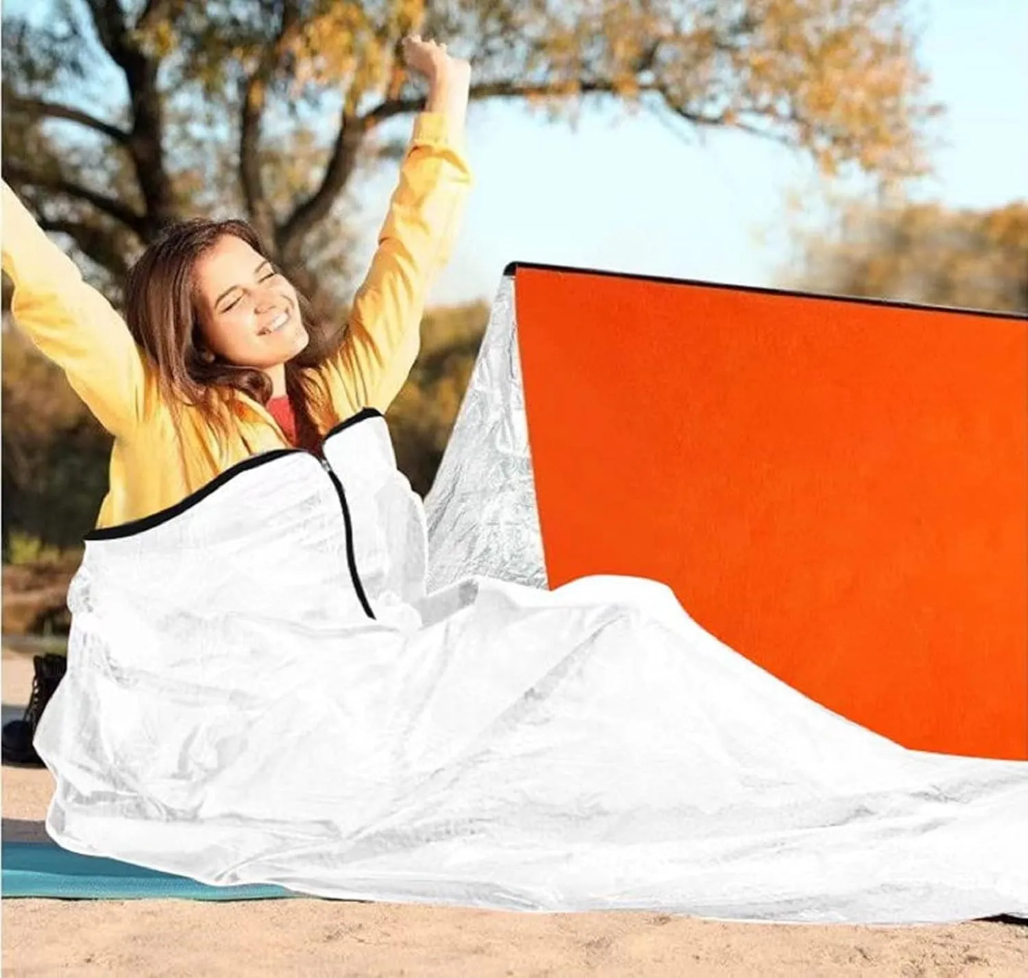 Waterproof Lightweight Emergency Survival Sleeping Bag Thermal Portable Sack Bivvy Bag for Outdoor Camping Hiking Adventure Activities