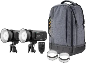 Westcott FJ400 II Touchscreen Strobe 2-Light Backpack Kit with FJ Pro AC/DC Battery (400Ws) & FJ-X3 S Wireless Trigger Compatible with Sony Cameras