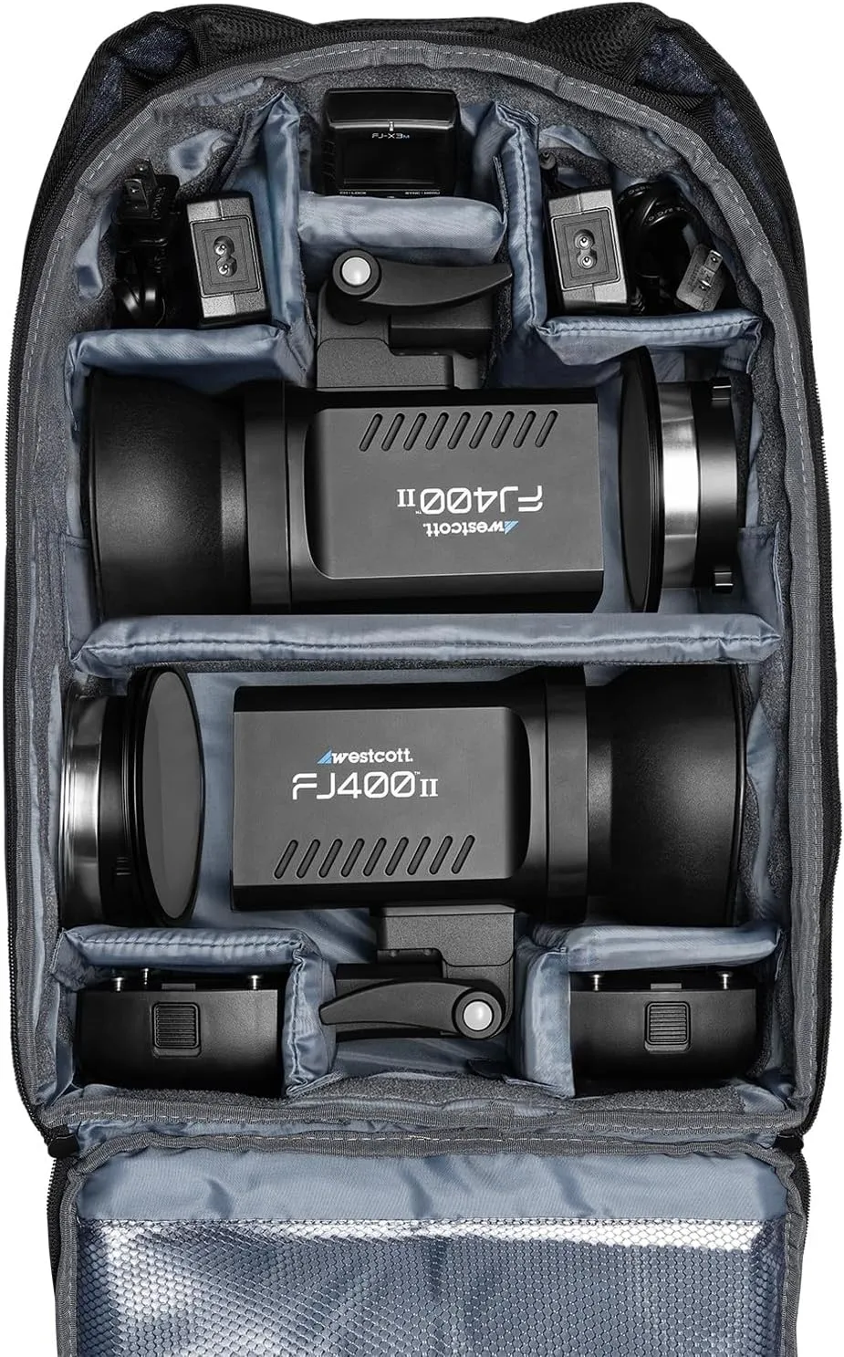 Westcott FJ400 II Touchscreen Strobe 2-Light Backpack Kit with FJ Pro AC/DC Battery (400Ws) & FJ-X3 S Wireless Trigger Compatible with Sony Cameras