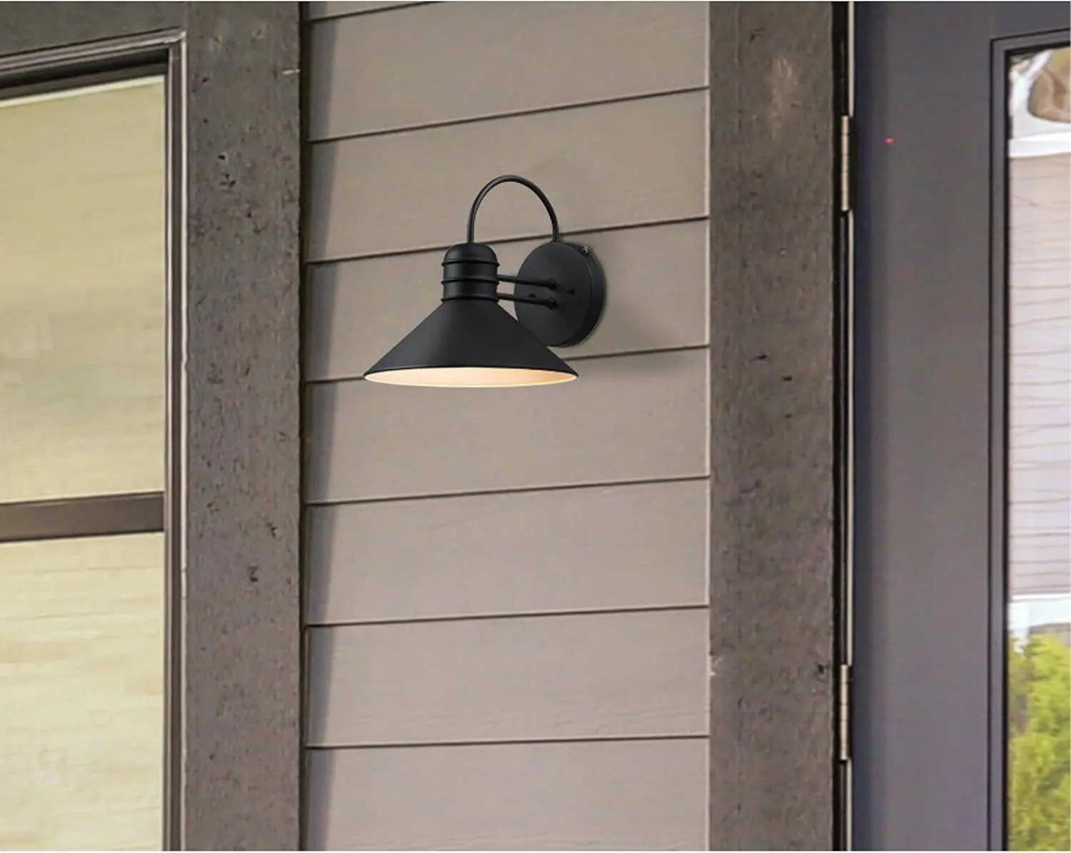 Westinghouse 6120500 Watts Creek Craftsman-Style One Light Outdoor Wall Fixture with Dusk to Dawn Sensor, Textured Black Finish