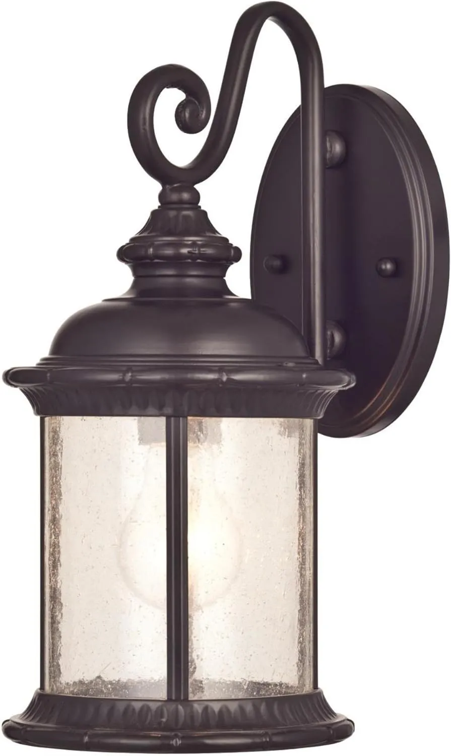 Westinghouse 6230600 New Haven One-Light Exterior Wall Lantern on Steel with Clear Seeded Glass, Black,Oil Rubbed Bronze Finish, (1 Pack)