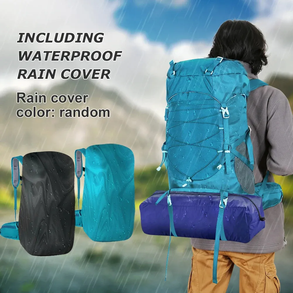 WESTTUNE 50L Hiking Backpack with Rain Cover – Durable Outdoor Rucksack for Trekking & Camping