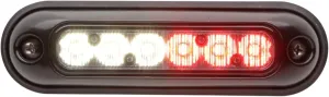 Whelen Ion Series Super-Led Emergency Lighthead - Red/White Split Warning Light for Police & Emergency Vehicles - Ultra Bright Professional-Grade - Durable Hard-Coated Lens - 25 Flash Patterns