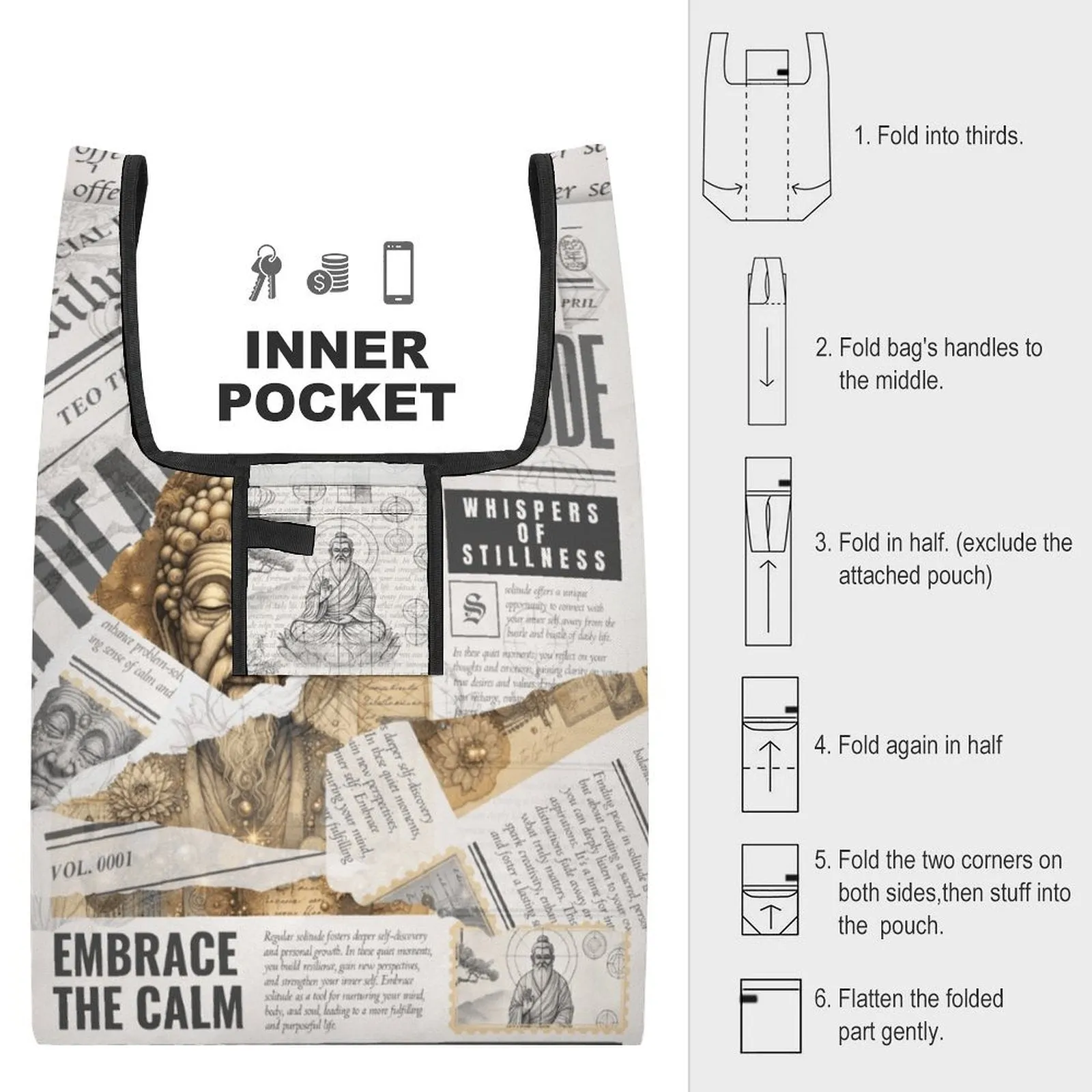 Whispers of Stillness - Reusable Tote Bag