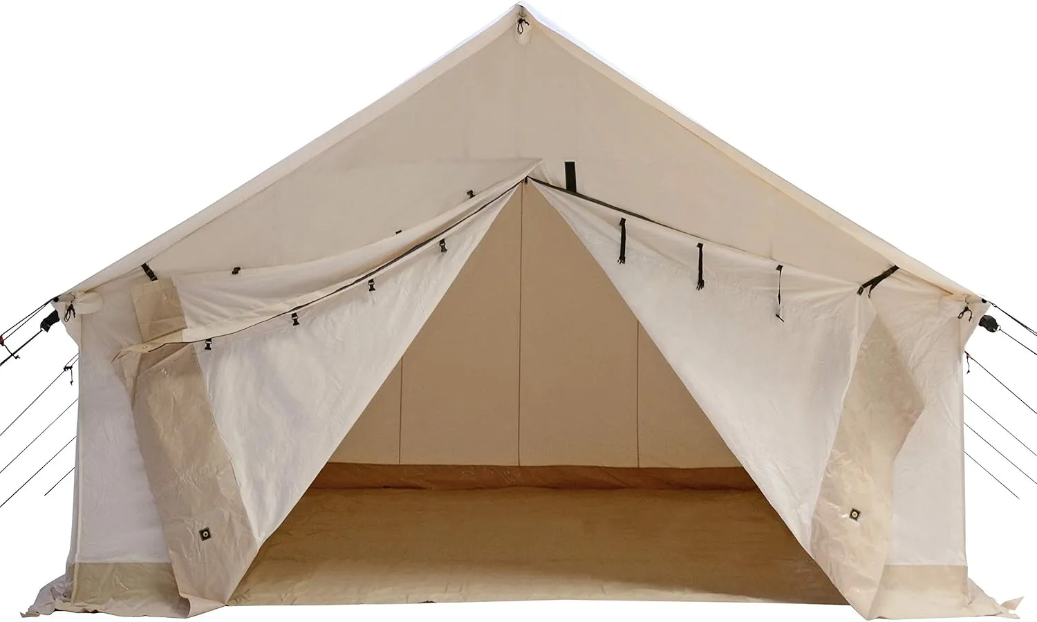 WHITEDUCK Alpha Canvas Wall Tent – Waterproof 4 Season Outdoor Camping & Hunting Tent w/Heavy Duty Aluminum Frame & PVC Floor for Large Groups Families & Outfitters