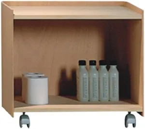 Whitehaus AECB38N Aeri Wood Cart with Two Shelves and Casters, Natural/Birchwood