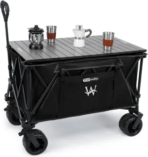 Whitsunday Folding Collapsible Utility Camping Park Moko Wagon Cart, Black