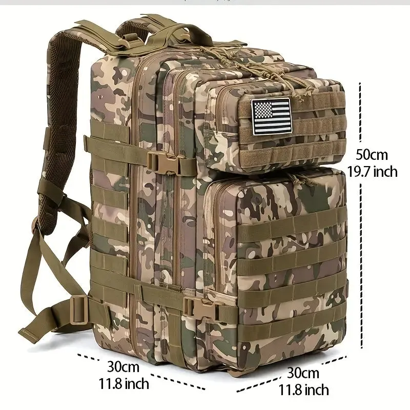 Wild West Patriot Trekker: 3-Day Molle Rucksack for Men & Women - USA Flag