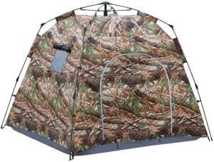 Winter 4-Season Camping Tent, Instant Pop-Up Tent for 4 People, Waterproof & Windproof Family Tent for Backpacking, Hiking, Fishing, and Cold Weather Camping
