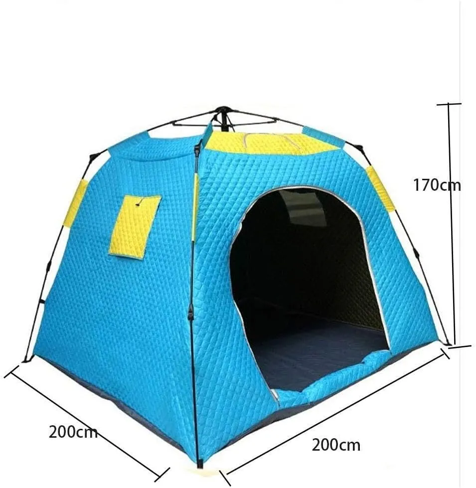 Winter 4-Season Camping Tent, Instant Pop-Up Tent for 4 People, Waterproof & Windproof Family Tent for Backpacking, Hiking, Fishing, and Cold Weather Camping