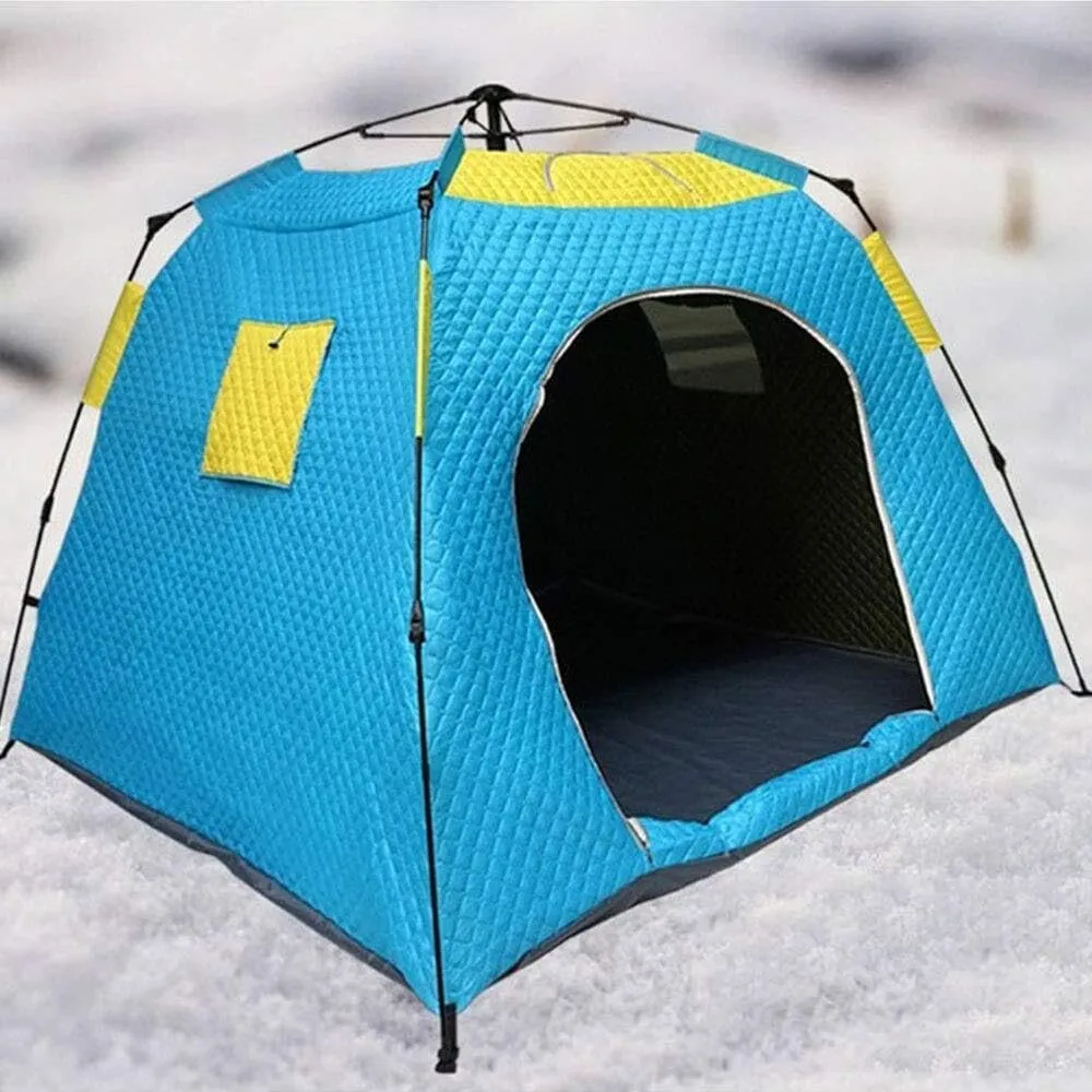 Winter 4-Season Camping Tent, Instant Pop-Up Tent for 4 People, Waterproof & Windproof Family Tent for Backpacking, Hiking, Fishing, and Cold Weather Camping