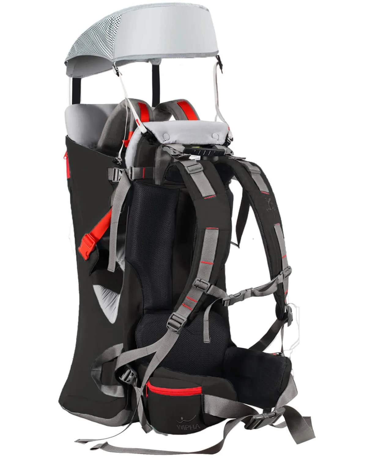 WIPHA Ergonomic Baby Backpack Carrier - Sun Canopy, Storage, Safe & Stylish!