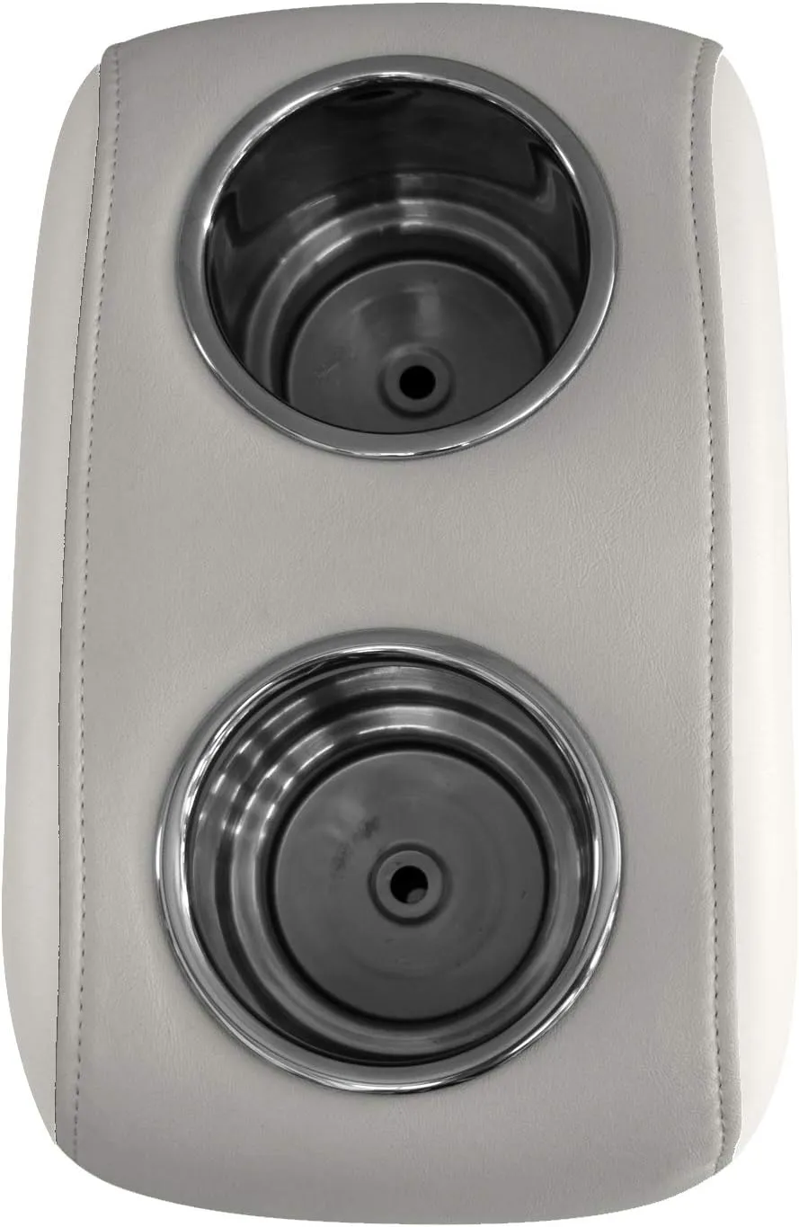 Wise 3059-1882 Pontoon Double Drink Holder with Stainless Steel Cup Holders, Marble / Brite White