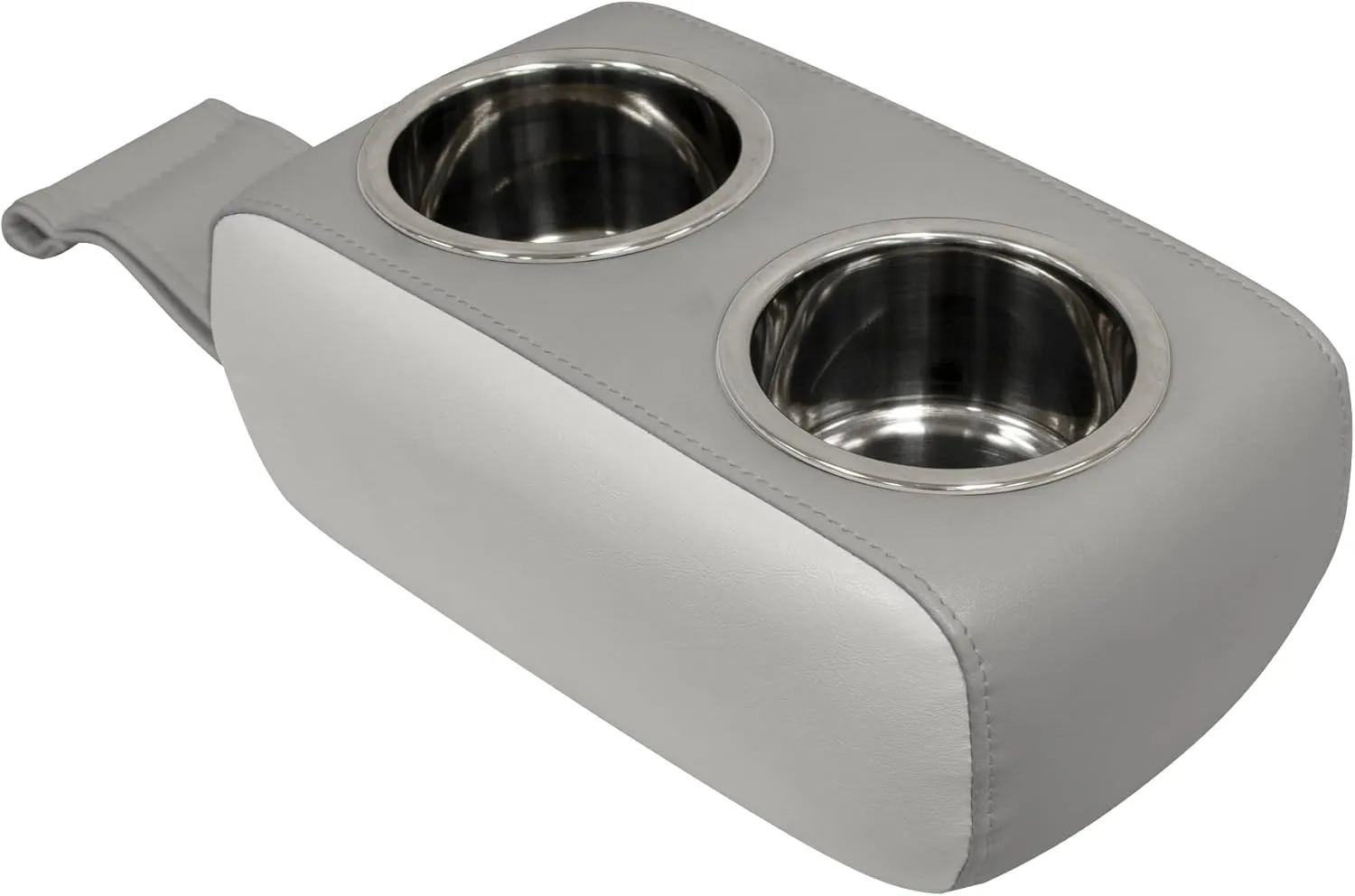 Wise 3059-1882 Pontoon Double Drink Holder with Stainless Steel Cup Holders, Marble / Brite White