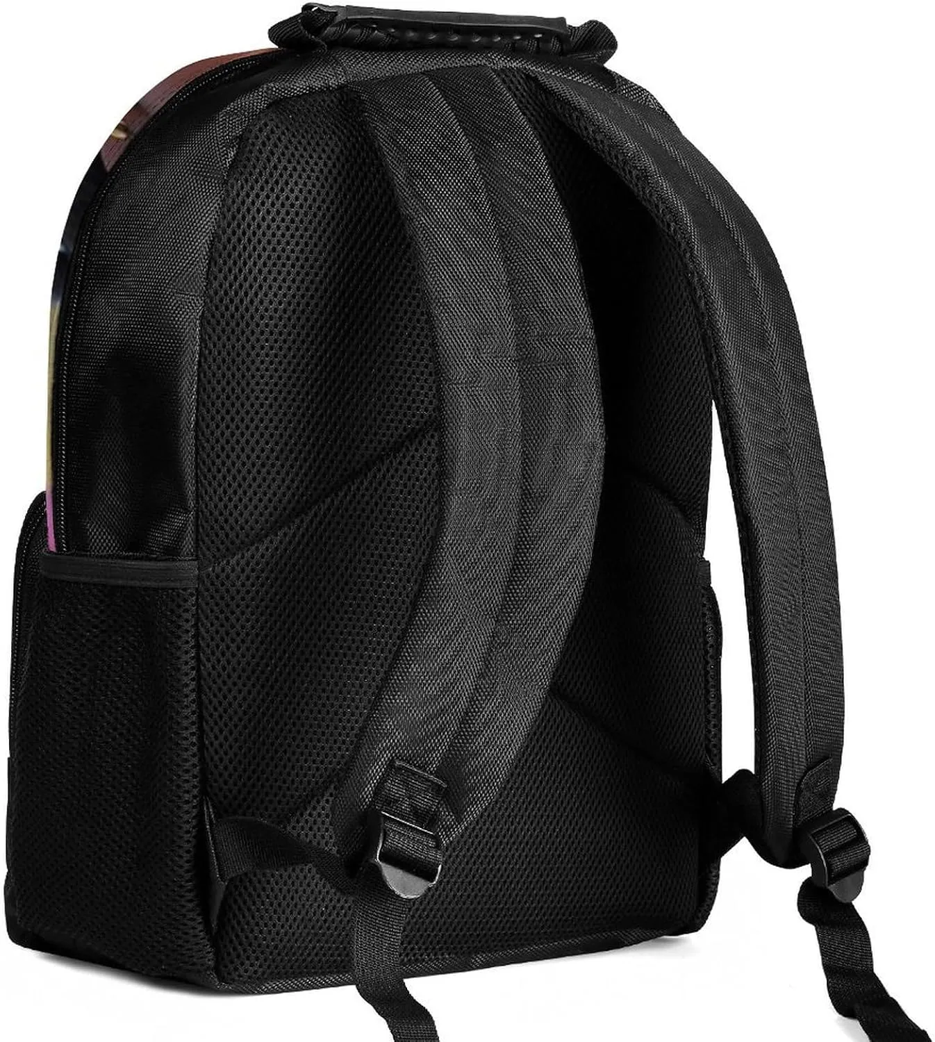 Women Men Polyester Colorful Afro American Black Woman With Butterflies Art Casual Daypack Large Capacity Bookbag With Side Pockets for Sports Picnic Walking Cycling